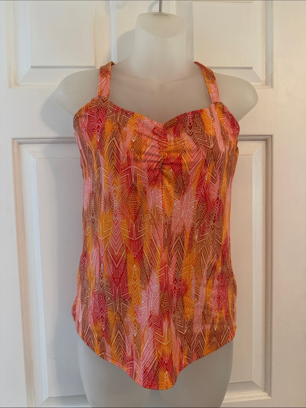 Women's Marmot Camille Tank Top Orange & Pink Emberglow Leaf, size Small